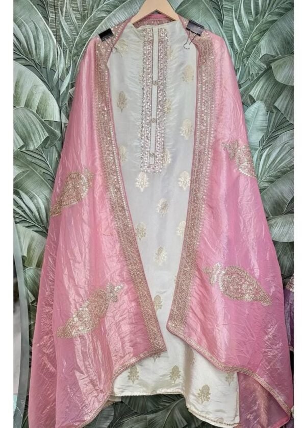 Ivory tissue silk fabric