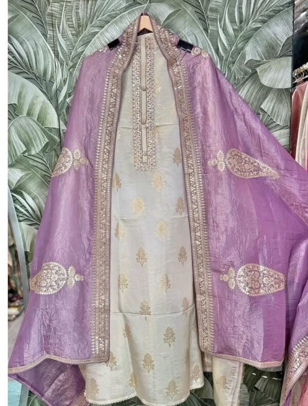 Ivory tissue silk fabric